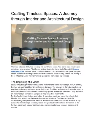 Crafting Timeless Spaces_ A Journey through Interior and Architectural Design