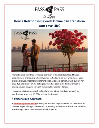 How a Relationship Coach Online Can Transform Your Love Life?