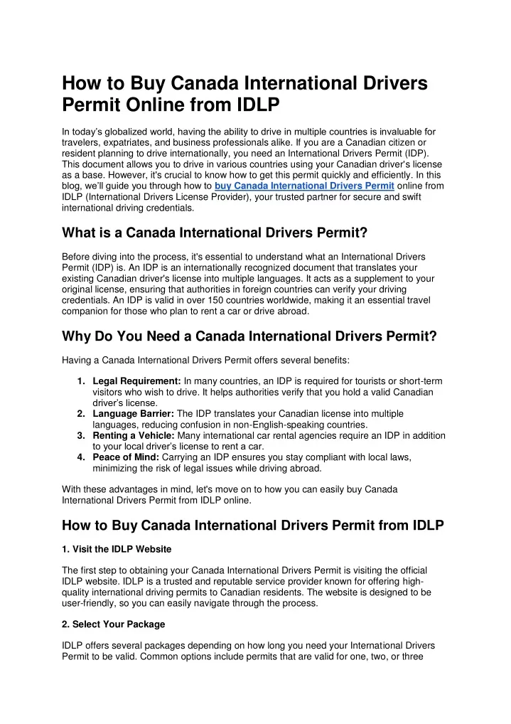 how to buy canada international drivers permit