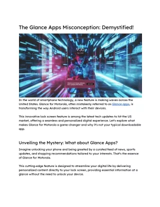 The Glance Apps Misconception: Demystified!