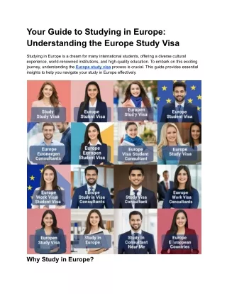 A Comprehensive Guide to Studying in Europe: Navigating the Europe Study Visa