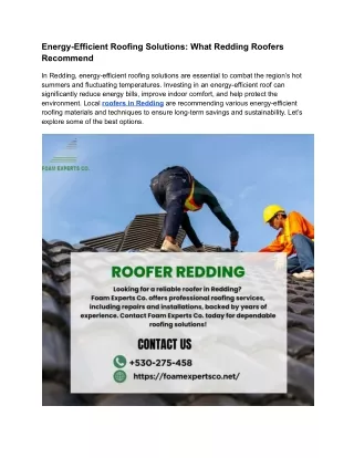 Energy-Efficient Roofing Solutions_ What Redding Roofers Recommend