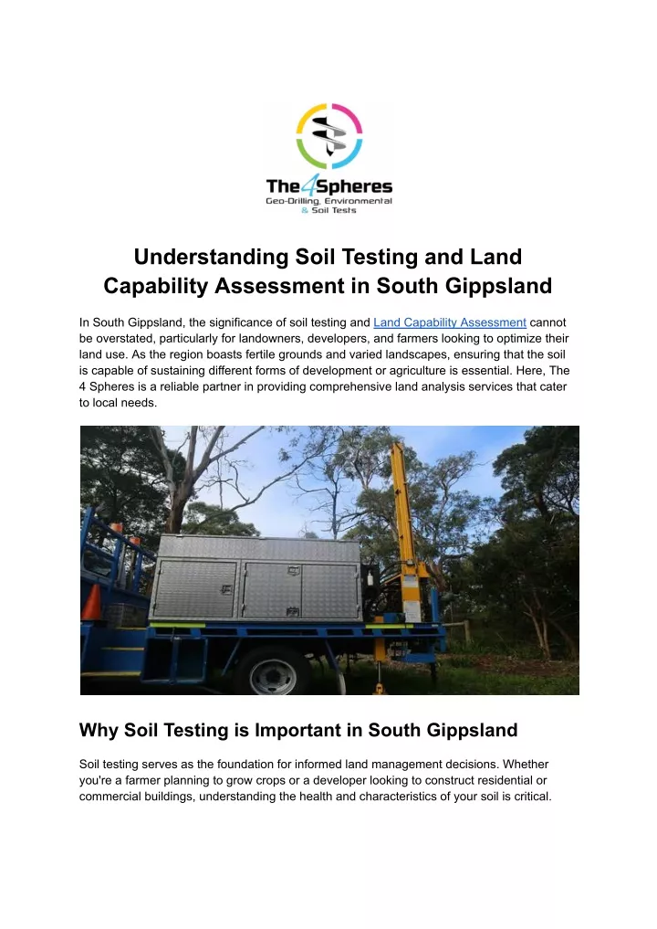 understanding soil testing and land capability