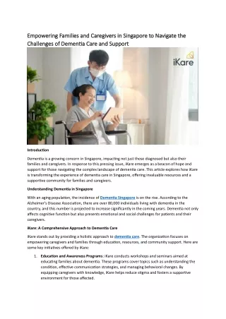 Dementia Singapore