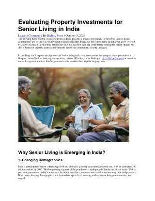 Evaluating Property Investments for Senior Living in India