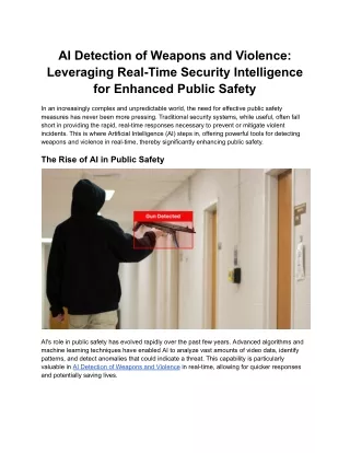 AI Detection of Weapons and Violence_ Leveraging Real-Time Security Intelligence for Enhanced Public Safety