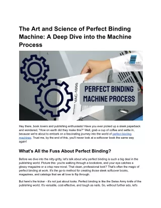 The Art and Science of Perfect Binding Machine_ A Deep Dive into the Machine Process