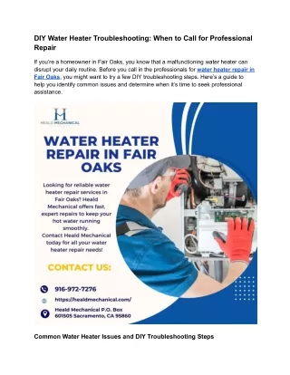 DIY Water Heater Troubleshooting_ When to Call for Professional Repair