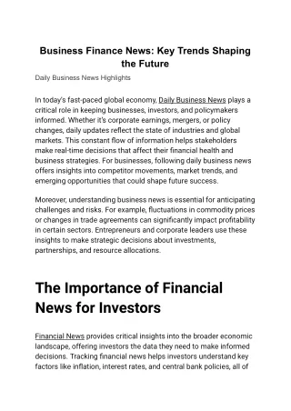 Business Finance News_ Key Trends Shaping the Future