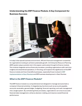 Understanding the ERP Finance Module