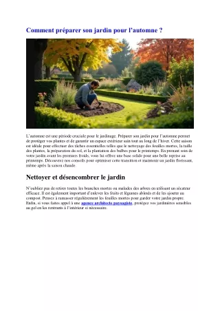 Comment bien préparer son jardin pour l'automne ?
