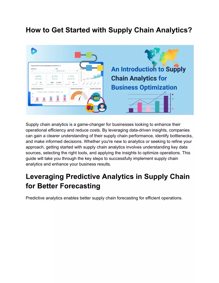 how to get started with supply chain analytics