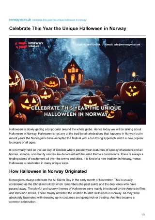 norwayvisas.uk-Celebrate This Year the Unique Halloween in Norway