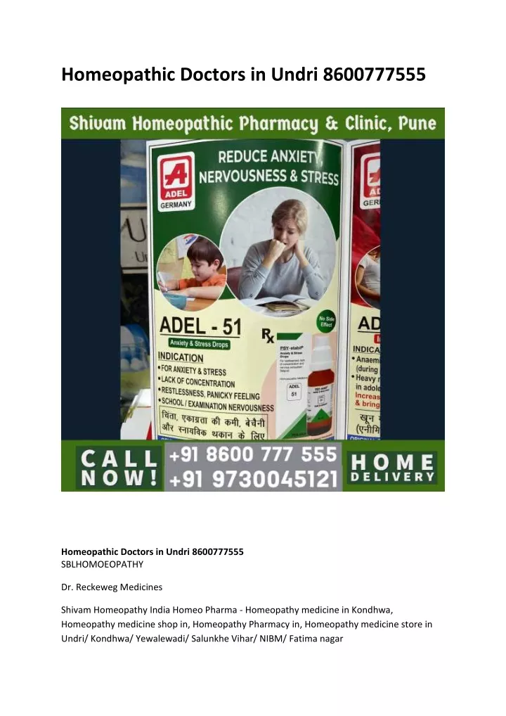 homeopathic doctors in undri 8600777555