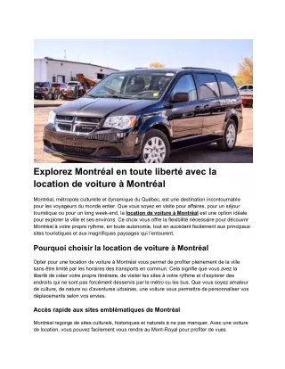 Explorez Montréal en toute liberté avec la location de voiture à Montréal