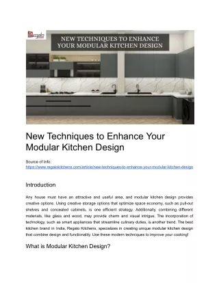 new techniques to enhance your modular kitchen