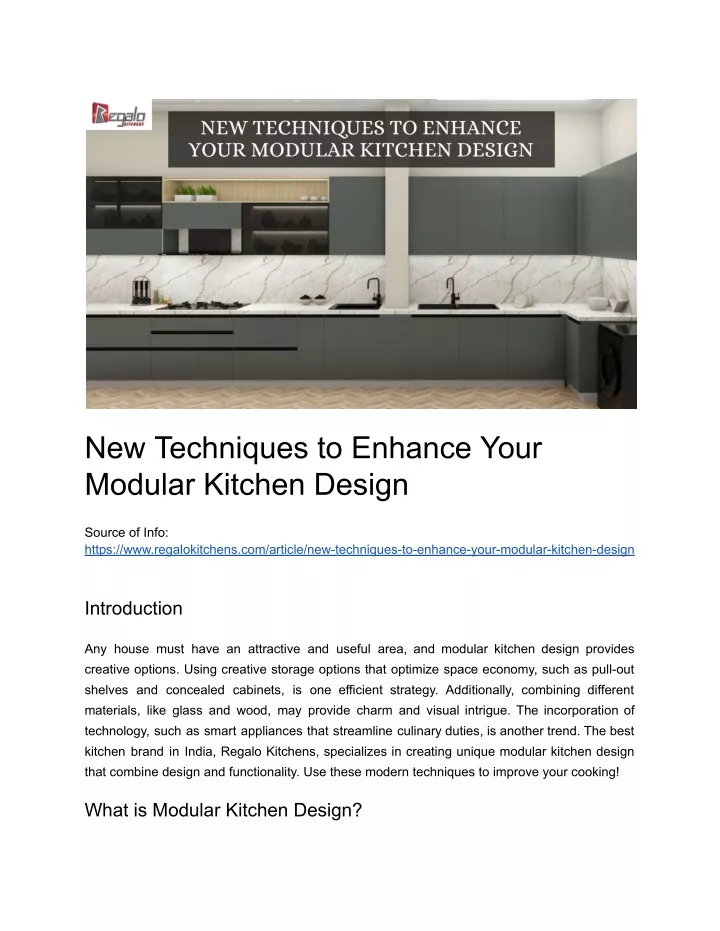 new techniques to enhance your modular kitchen