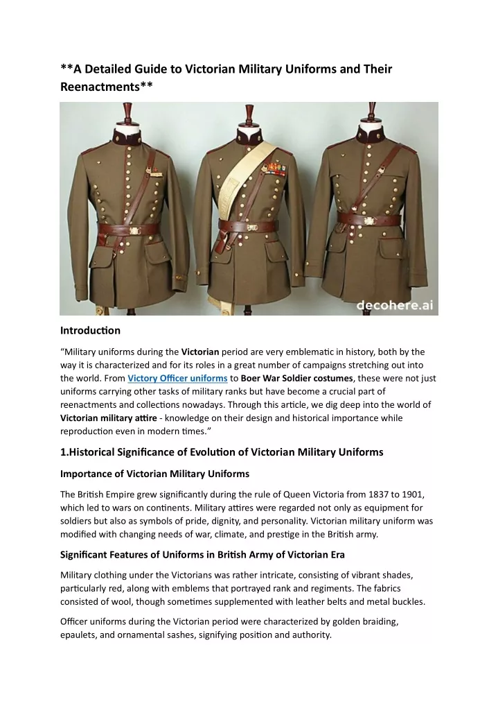 a detailed guide to victorian military uniforms