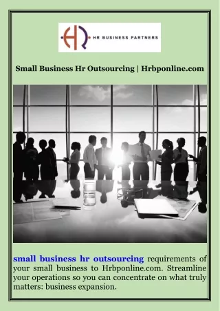 Small Business Hr Outsourcing  Hrbponline.com