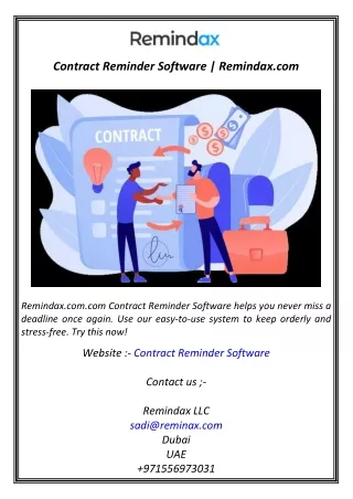 Contract Reminder Software  Remindax.com