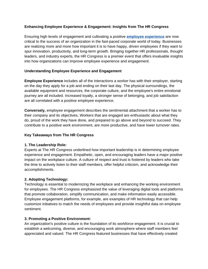 enhancing employee experience engagement insights