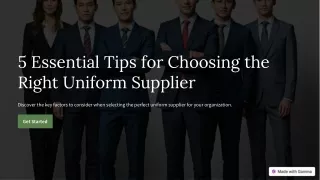 5 Essential Tips for Choosing the Right Uniform Supplier
