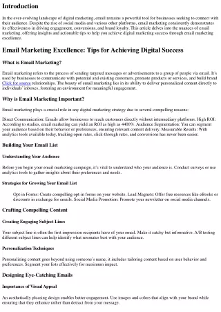 Email Marketing Excellence: Tips for Achieving Digital Success