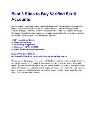 Buy Verified Skrill Accounts