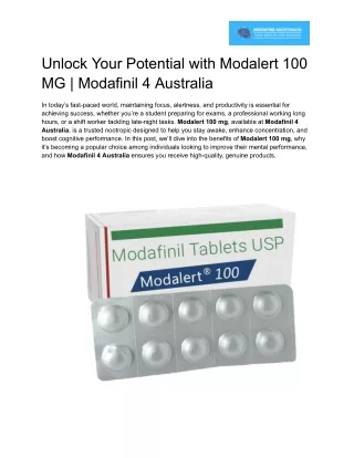 Stay Alert with Modalert 100 MG | Modafinil 4 Australia