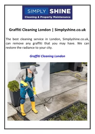 Graffiti Cleaning London  Simplyshine.co.uk