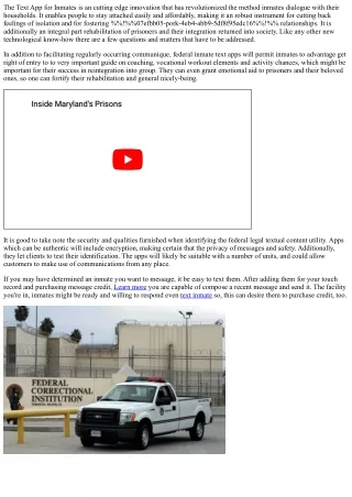 the text app for inmates is an cutting edge
