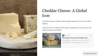cheddar cheese a global icon