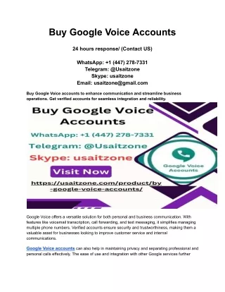 Buy Google Voice Accounts