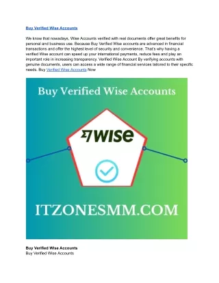 Buy Verified Wise Accounts