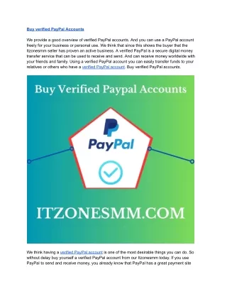 Buy Verified PayPal Accounts