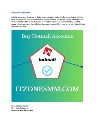 Buy Hotmail Accounts