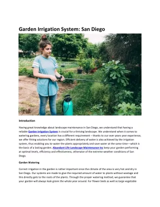 Garden Irrigation System