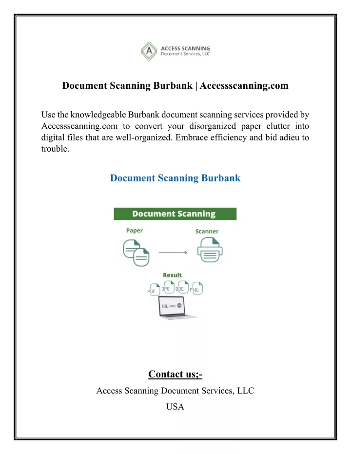 document scanning burbank accessscanning com