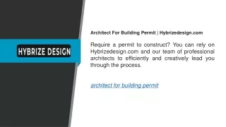 architect for building permit hybrizedesign