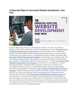 10 Essential Steps for Successful Website Development