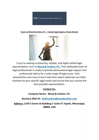 Partner with Wood & Carlton, P.C. - Your Legal Partners for Success