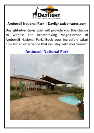 Amboseli National Park  Daylightadventures.com