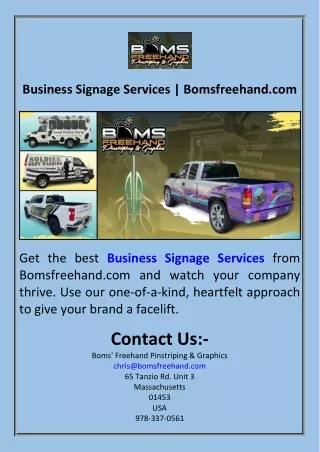 Business Signage Services  Bomsfreehand.com