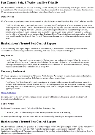 Pest Control Hackettstown