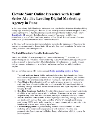Elevate Your Online Presence with Result Series AI