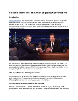 Celebrity Interviews_ The Art of Engaging Conversations