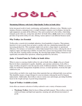 maximizing efficiency with joola s high quality