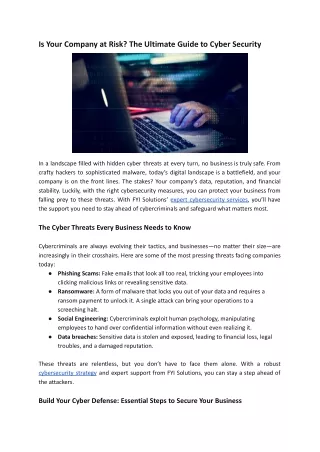 Is Your Company at Risk_ The Ultimate Guide to Cyber Security