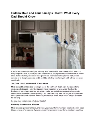 Hidden Mold and Your Family's Health: What Every Dad Should Know