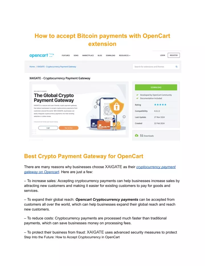 how to accept bitcoin payments with opencart